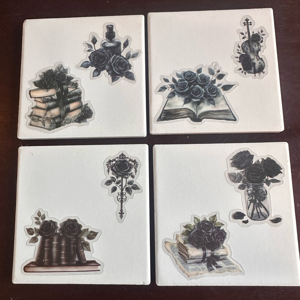 Gothic Rose Coasters Set